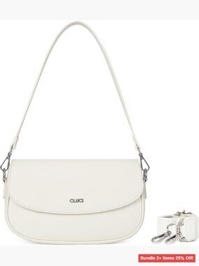 Small Vegan Leather Crossbody Bag with Removable Straps, Hobo Style